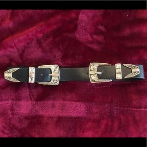 Western double buckle belt